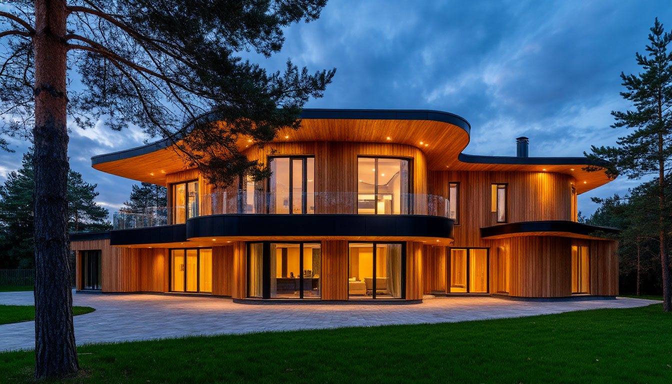 Шикарная вилла обшитая деревом в КП Риверсайд