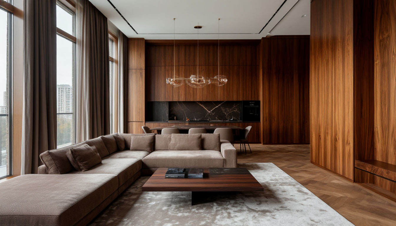 Изображение отделки элитной гостиной на Патриарших прудах