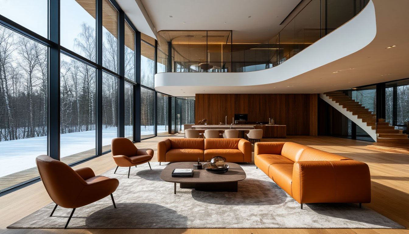 На фото: отделка коттеджей внутри под ключ по дизайн-проекту